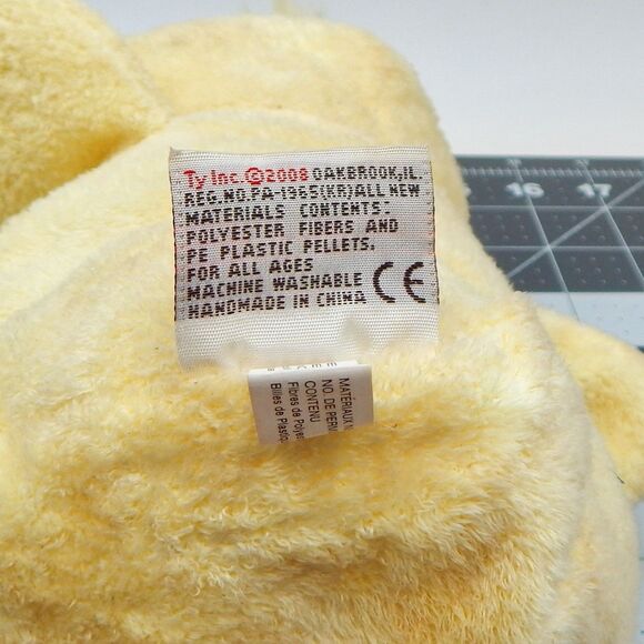 Ty Pluffies Waddler Yellow Duck Plush TyLux 2008 8 Inch Stuffed Animal with Tag - Picture 10 of 11